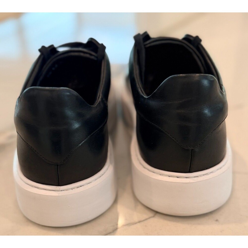 JONES THE BOOTMAKER MEN BLACK LEATHER LACE UP TRAINERS SIZE EU 44 US 10.5 - Picture 6 of 10